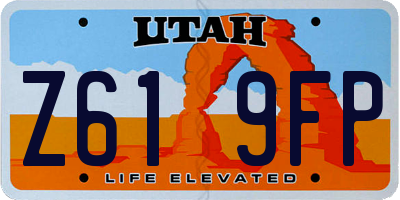 UT license plate Z619FP