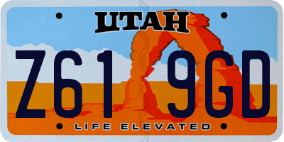 UT license plate Z619GD
