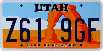 UT license plate Z619GF