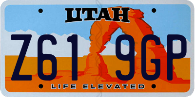 UT license plate Z619GP