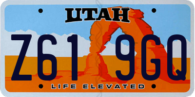 UT license plate Z619GQ