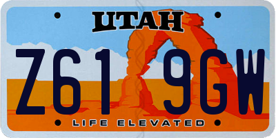 UT license plate Z619GW