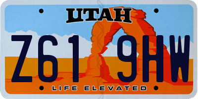 UT license plate Z619HW