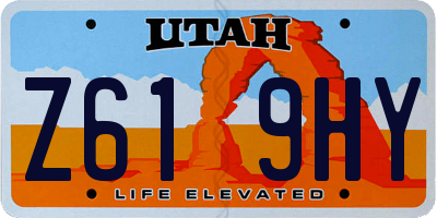 UT license plate Z619HY