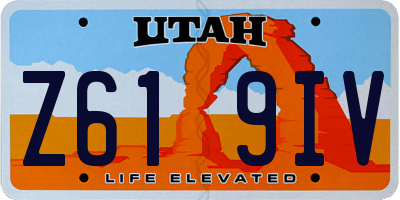 UT license plate Z619IV