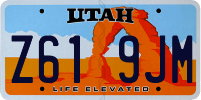 UT license plate Z619JM