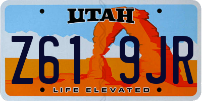 UT license plate Z619JR
