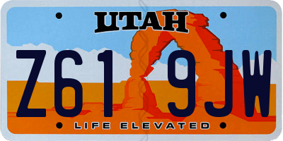 UT license plate Z619JW