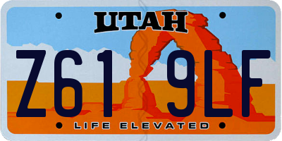 UT license plate Z619LF