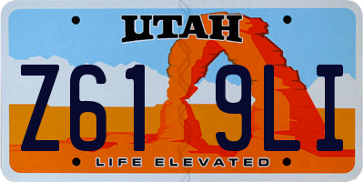 UT license plate Z619LI
