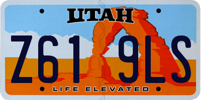UT license plate Z619LS