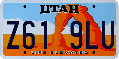 UT license plate Z619LU