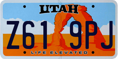 UT license plate Z619PJ