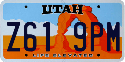 UT license plate Z619PM