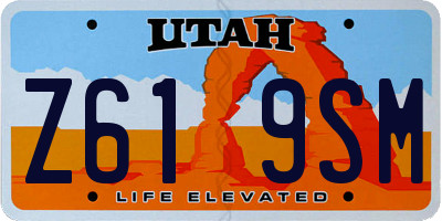 UT license plate Z619SM