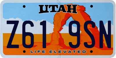 UT license plate Z619SN