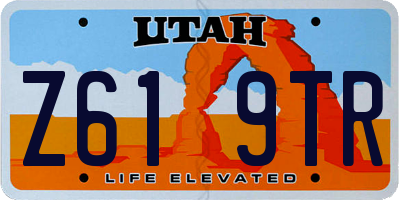 UT license plate Z619TR