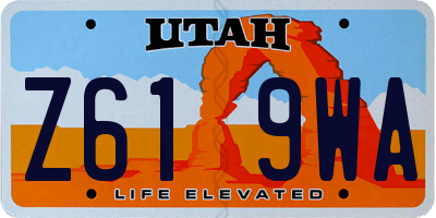 UT license plate Z619WA