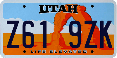 UT license plate Z619ZK