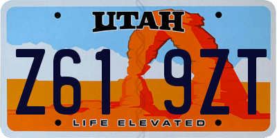 UT license plate Z619ZT