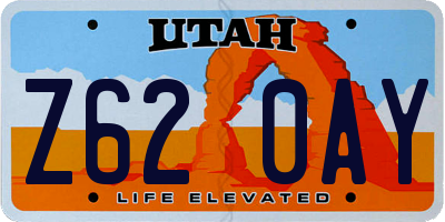 UT license plate Z620AY