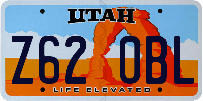 UT license plate Z620BL