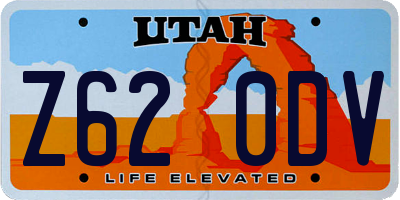 UT license plate Z620DV