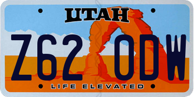 UT license plate Z620DW