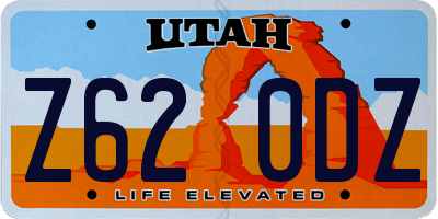 UT license plate Z620DZ