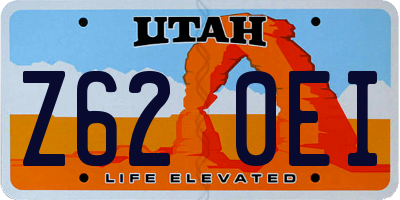 UT license plate Z620EI