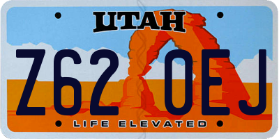 UT license plate Z620EJ