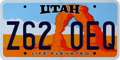 UT license plate Z620EQ