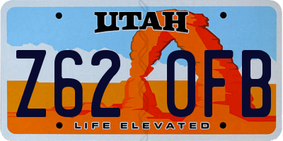 UT license plate Z620FB