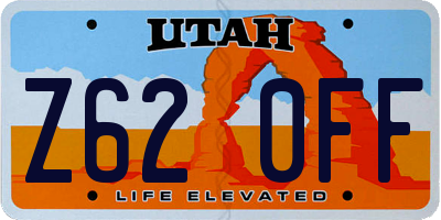 UT license plate Z620FF