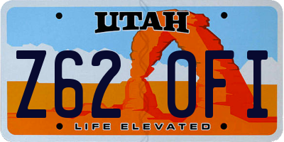 UT license plate Z620FI