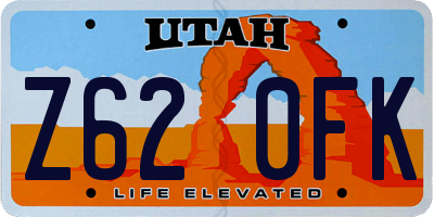 UT license plate Z620FK
