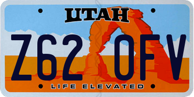 UT license plate Z620FV