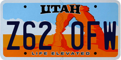 UT license plate Z620FW