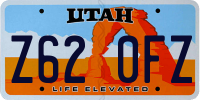 UT license plate Z620FZ