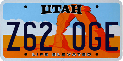 UT license plate Z620GE
