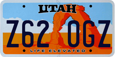 UT license plate Z620GZ