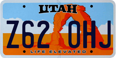 UT license plate Z620HJ