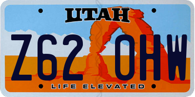 UT license plate Z620HW