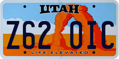 UT license plate Z620IC