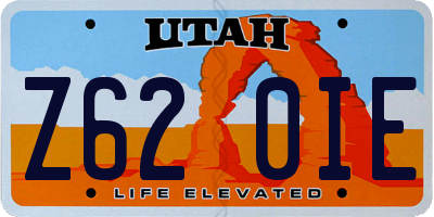 UT license plate Z620IE