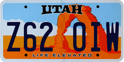 UT license plate Z620IW
