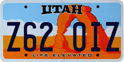 UT license plate Z620IZ