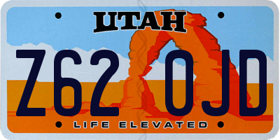 UT license plate Z620JD