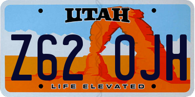 UT license plate Z620JH