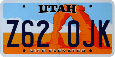 UT license plate Z620JK